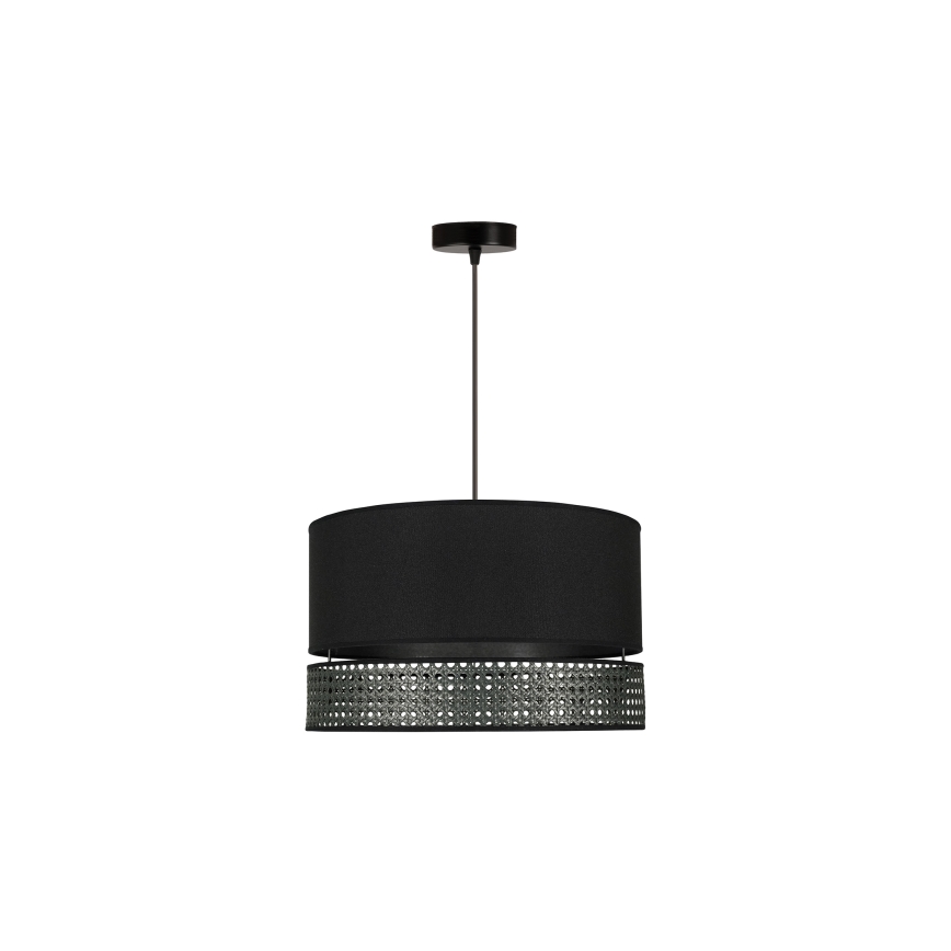 Duolla - Chandelier on a string DOUBLE RATTAN 1xE27/15W/230V d. 40 cm black