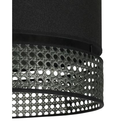Duolla - Chandelier on a string DOUBLE RATTAN 1xE27/15W/230V d. 40 cm black