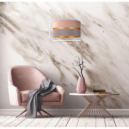 Duolla - Chandelier on a string DUO 1xE27/15W/230V d. 40 cm beige and grey
