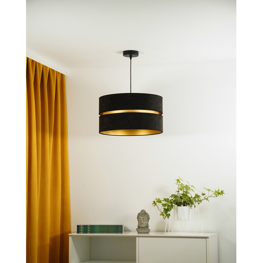 Duolla - Chandelier on a string DUO 1xE27/15W/230V d. 40 cm black/gold