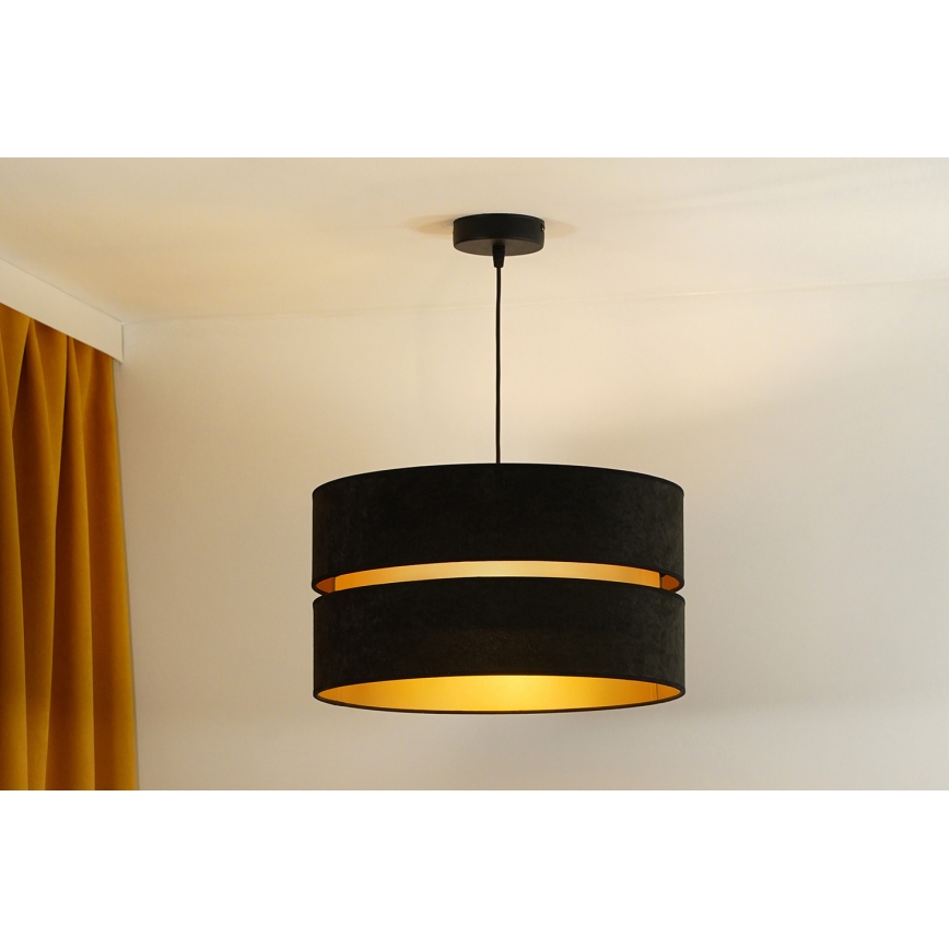 Duolla - Chandelier on a string DUO 1xE27/15W/230V d. 40 cm black/gold