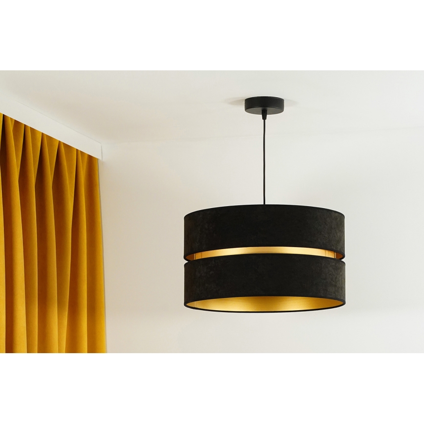 Duolla - Chandelier on a string DUO 1xE27/15W/230V d. 40 cm black/gold