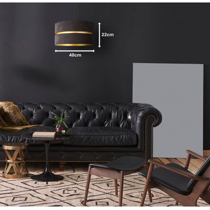 Duolla - Chandelier on a string DUO 1xE27/15W/230V d. 40 cm black/gold