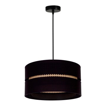 Duolla - Chandelier on a string DUO 1xE27/15W/230V d. 40 cm black/rattan