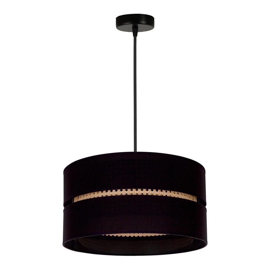 Duolla - Chandelier on a string DUO 1xE27/15W/230V d. 40 cm black/rattan