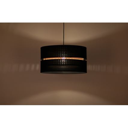 Duolla - Chandelier on a string DUO 1xE27/15W/230V d. 40 cm black/rattan
