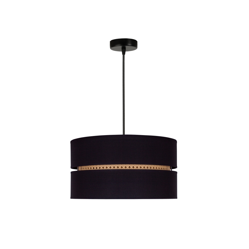 Duolla - Chandelier on a string DUO 1xE27/15W/230V d. 40 cm black/rattan
