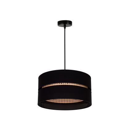Duolla - Chandelier on a string DUO 1xE27/15W/230V d. 40 cm black/rattan