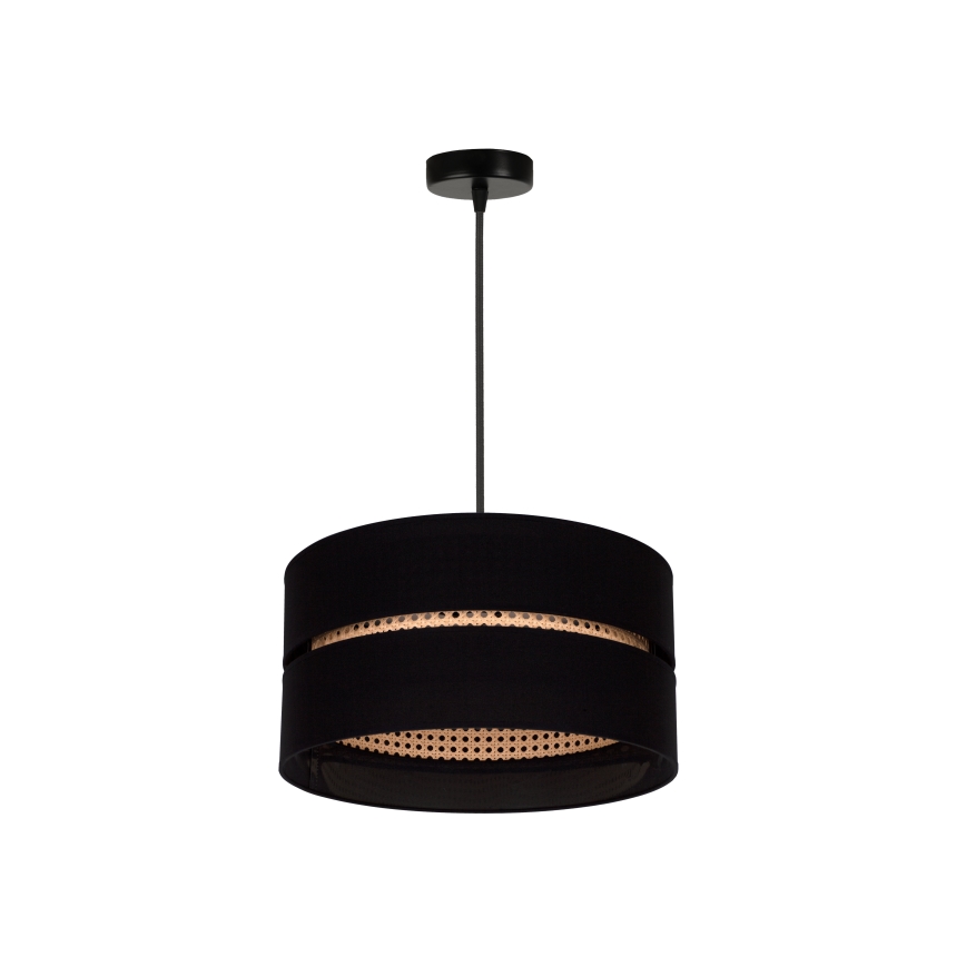 Duolla - Chandelier on a string DUO 1xE27/15W/230V d. 40 cm black/rattan