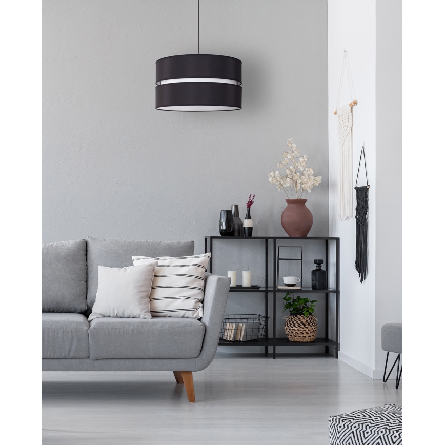 Duolla - Chandelier on a string DUO 1xE27/15W/230V d. 40 cm black/white