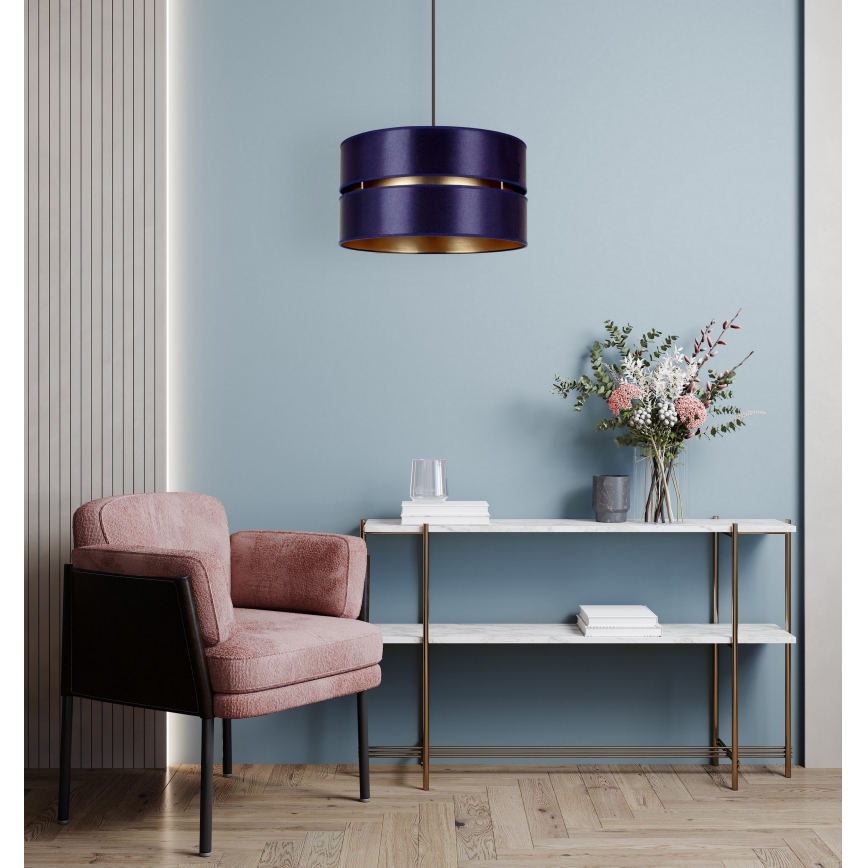 Duolla - Chandelier on a string DUO 1xE27/15W/230V d. 40 cm blue/gold