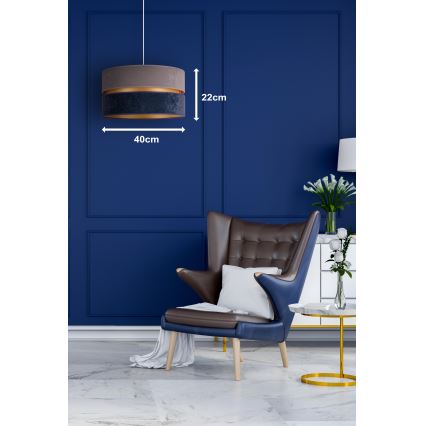 Duolla - Chandelier on a string DUO 1xE27/15W/230V d. 40 cm blue