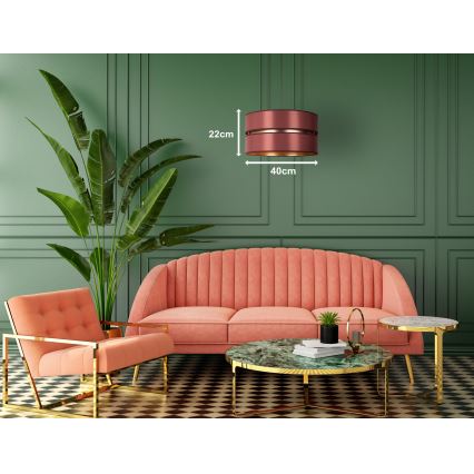 Duolla - Chandelier on a string DUO 1xE27/15W/230V d. 40 cm burgundy/gold