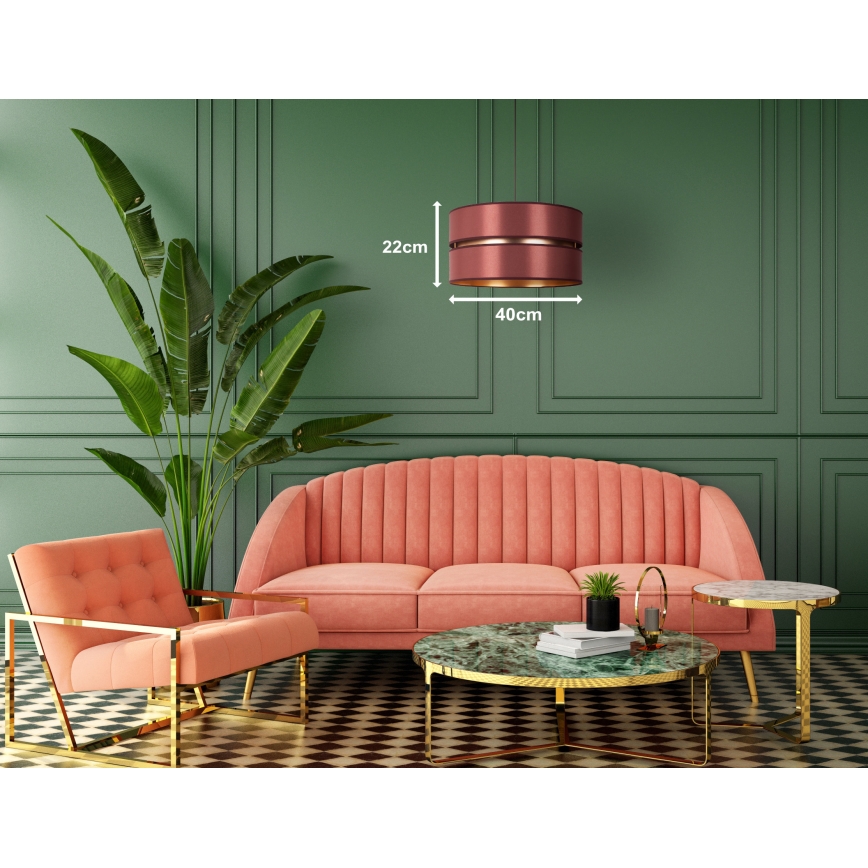 Duolla - Chandelier on a string DUO 1xE27/15W/230V d. 40 cm burgundy/gold