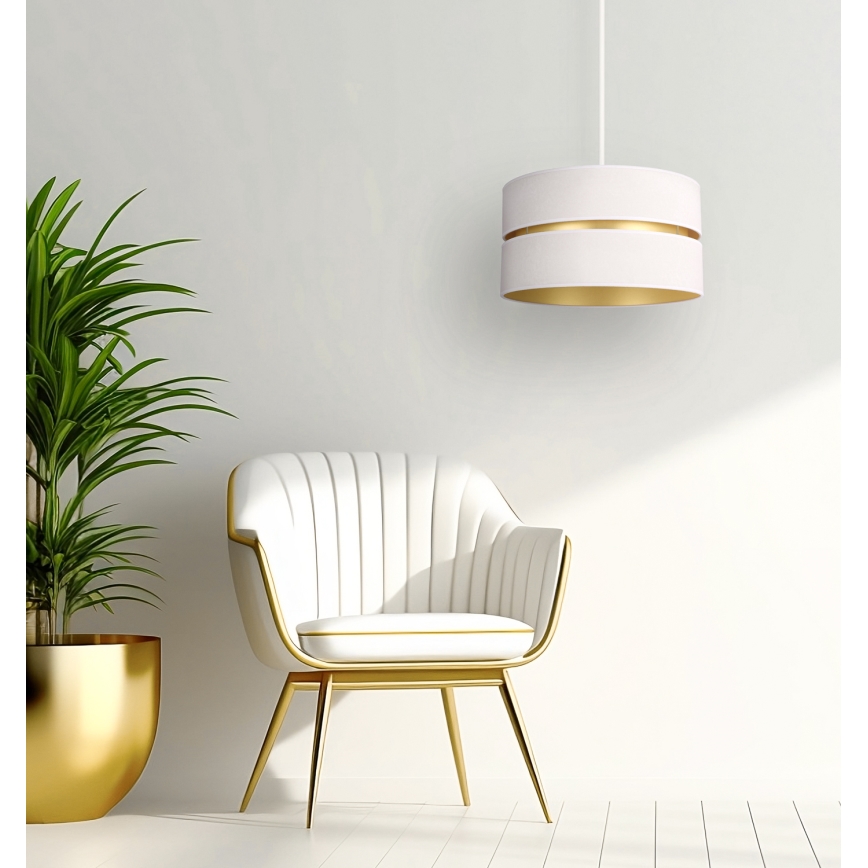 Duolla - Chandelier on a string DUO 1xE27/15W/230V d. 40 cm creamy/gold