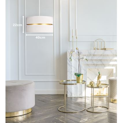 Duolla - Chandelier on a string DUO 1xE27/15W/230V d. 40 cm creamy/gold