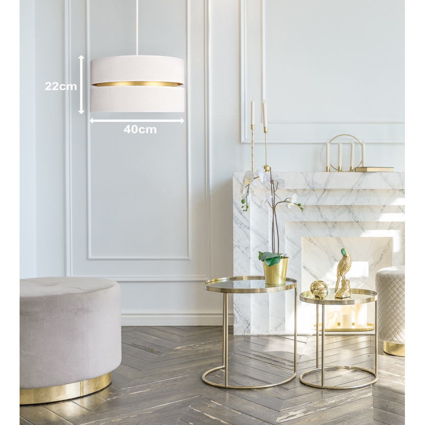 Duolla - Chandelier on a string DUO 1xE27/15W/230V d. 40 cm creamy/gold