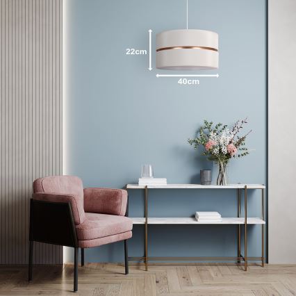 Duolla - Chandelier on a string DUO 1xE27/15W/230V d. 40 cm creamy/gold