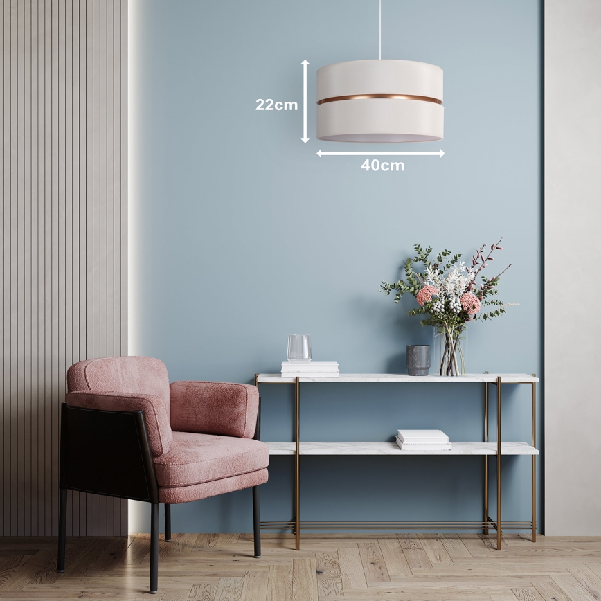 Duolla - Chandelier on a string DUO 1xE27/15W/230V d. 40 cm creamy/gold