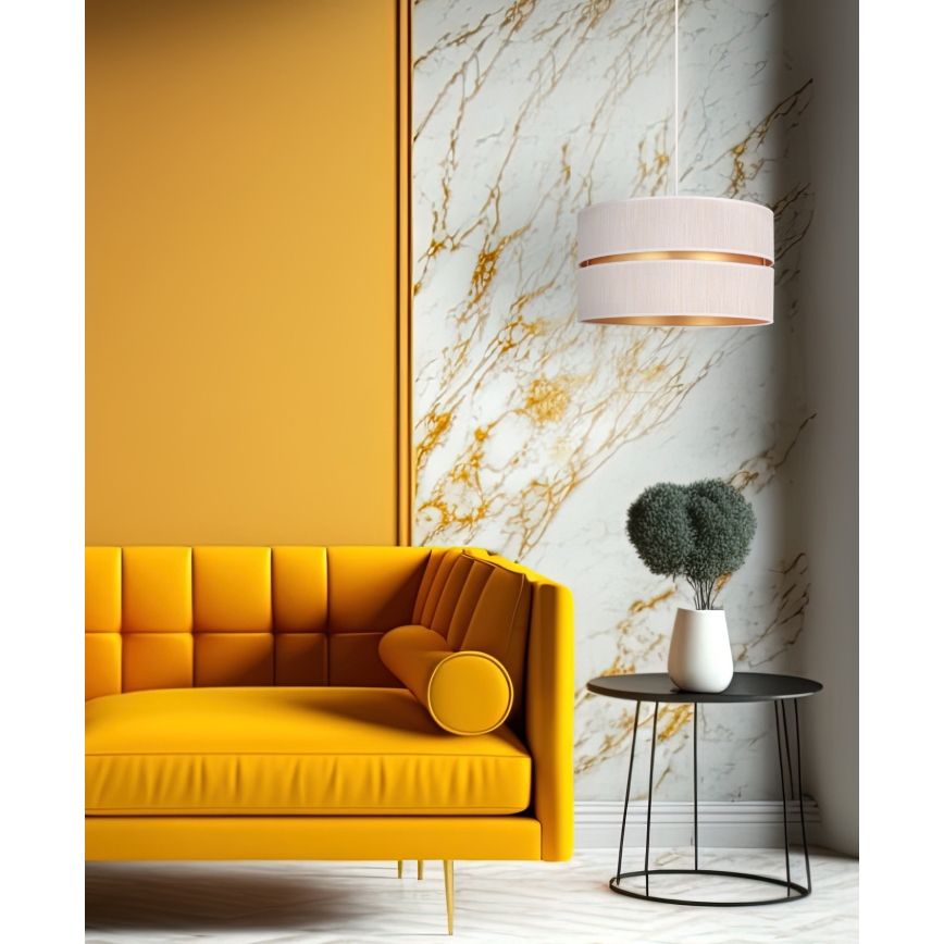 Duolla - Chandelier on a string DUO 1xE27/15W/230V d. 40 cm creamy/gold