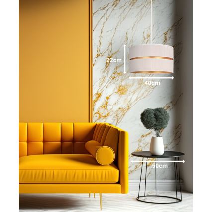 Duolla - Chandelier on a string DUO 1xE27/15W/230V d. 40 cm creamy/gold