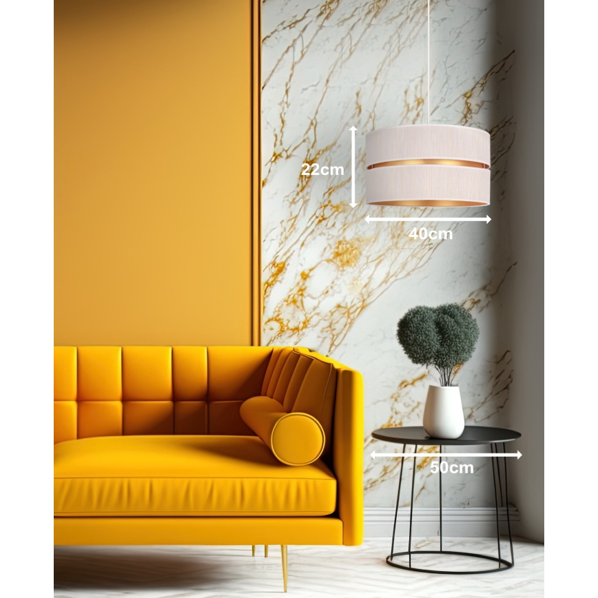 Duolla - Chandelier on a string DUO 1xE27/15W/230V d. 40 cm creamy/gold