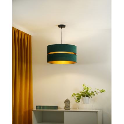 Duolla - Chandelier on a string DUO 1xE27/15W/230V d. 40 cm green/gold
