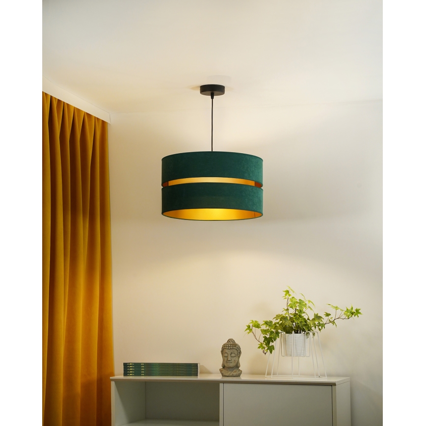 Duolla - Chandelier on a string DUO 1xE27/15W/230V d. 40 cm green/gold