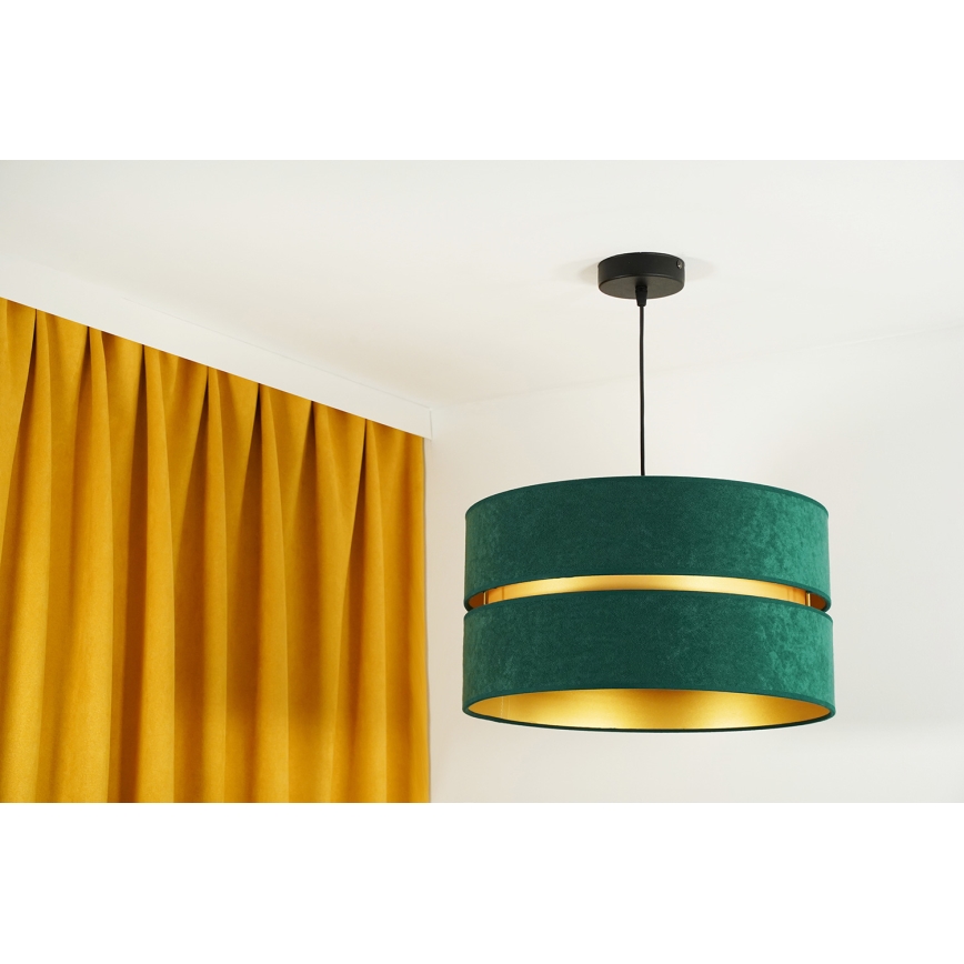 Duolla - Chandelier on a string DUO 1xE27/15W/230V d. 40 cm green/gold