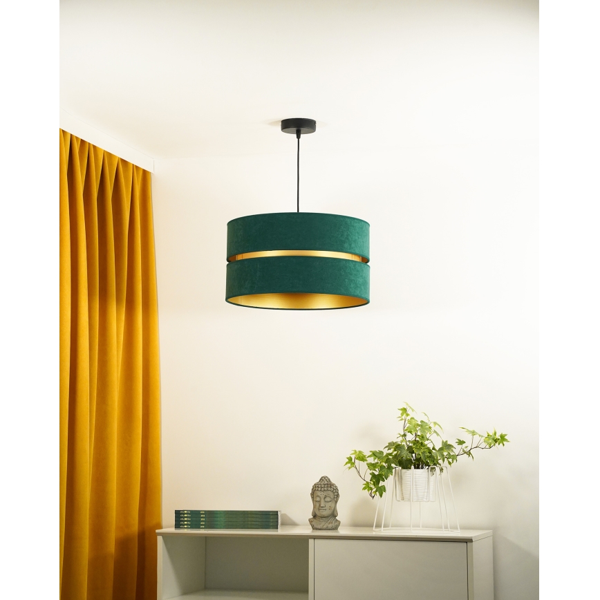 Duolla - Chandelier on a string DUO 1xE27/15W/230V d. 40 cm green/gold