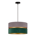 Duolla - Chandelier on a string DUO 1xE27/15W/230V d. 40 cm grey/green/gold