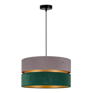Duolla - Chandelier on a string DUO 1xE27/15W/230V d. 40 cm grey/green/gold