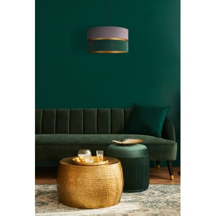 Duolla - Chandelier on a string DUO 1xE27/15W/230V d. 40 cm grey/green/gold
