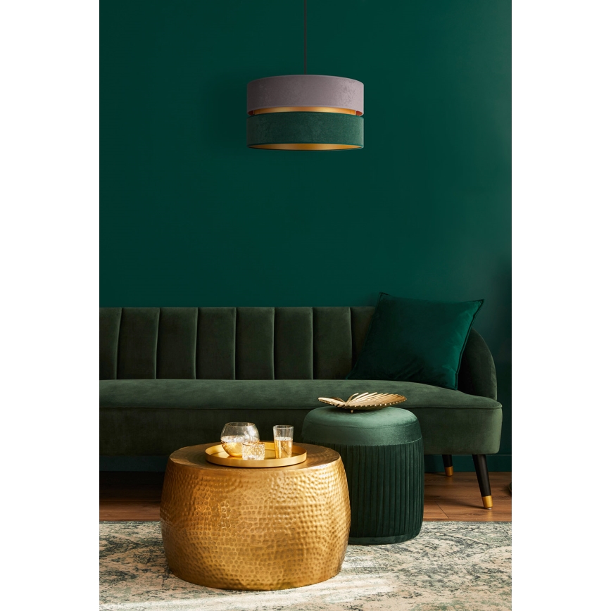 Duolla - Chandelier on a string DUO 1xE27/15W/230V d. 40 cm grey/green/gold