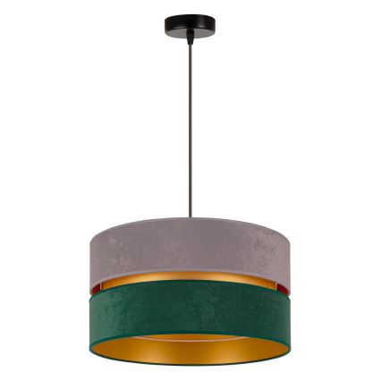 Duolla - Chandelier on a string DUO 1xE27/15W/230V d. 40 cm grey/green/gold