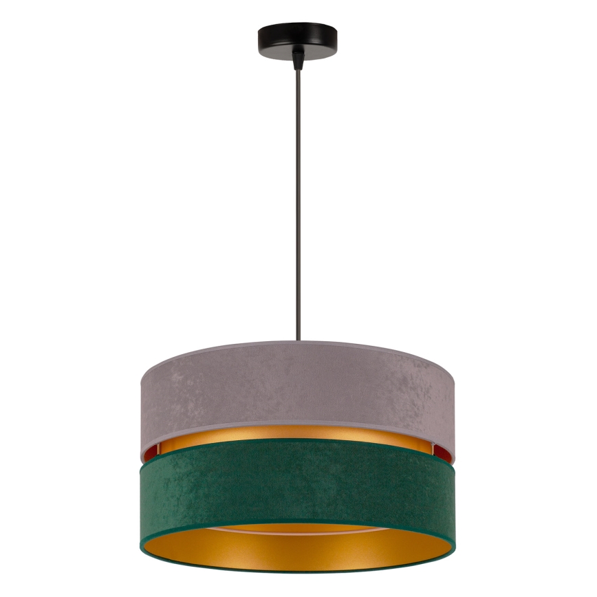 Duolla - Chandelier on a string DUO 1xE27/15W/230V d. 40 cm grey/green/gold