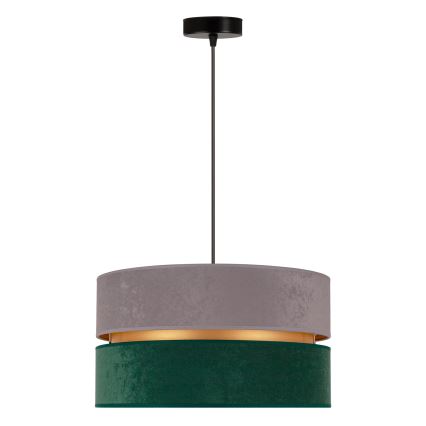 Duolla - Chandelier on a string DUO 1xE27/15W/230V d. 40 cm grey/green/gold