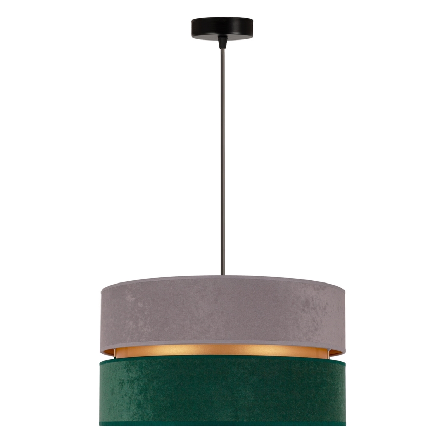 Duolla - Chandelier on a string DUO 1xE27/15W/230V d. 40 cm grey/green/gold
