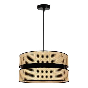 Duolla - Chandelier on a string DUO 1xE27/15W/230V d. 40 cm rattan/black