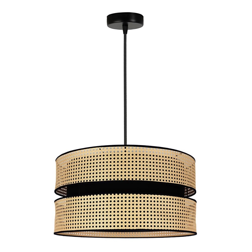 Duolla - Chandelier on a string DUO 1xE27/15W/230V d. 40 cm rattan/black