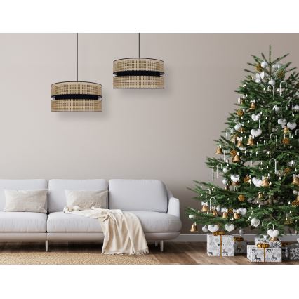 Duolla - Chandelier on a string DUO 1xE27/15W/230V d. 40 cm rattan/black