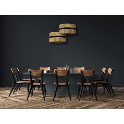 Duolla - Chandelier on a string DUO 1xE27/15W/230V d. 40 cm rattan/black