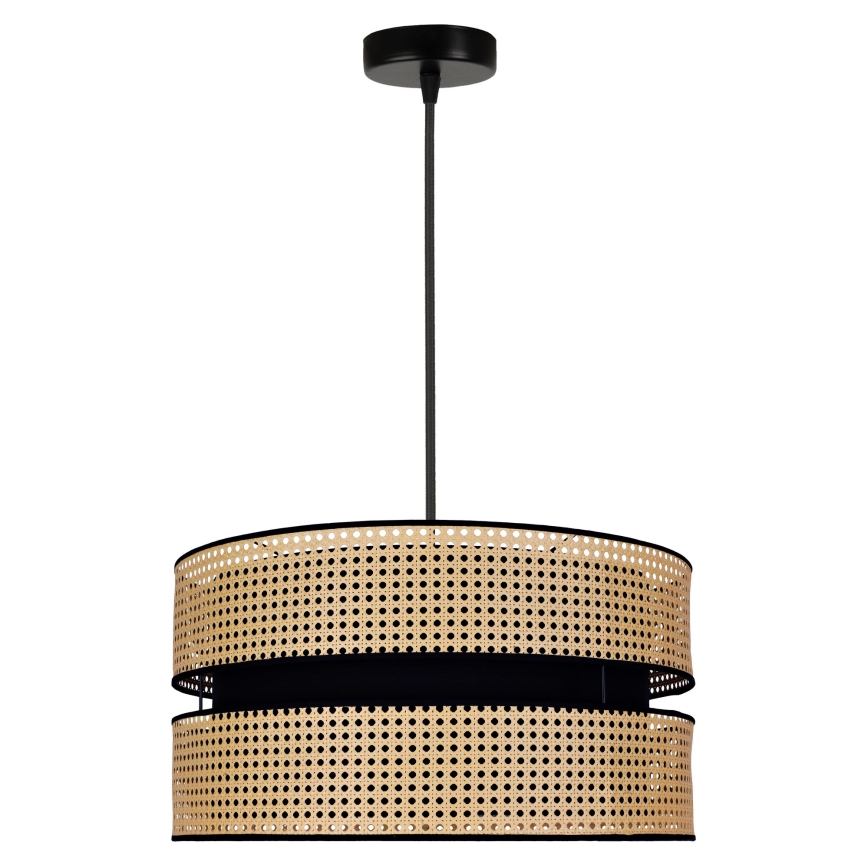 Duolla - Chandelier on a string DUO 1xE27/15W/230V d. 40 cm rattan/black