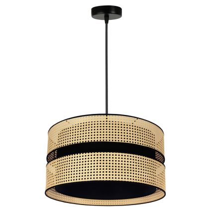 Duolla - Chandelier on a string DUO 1xE27/15W/230V d. 40 cm rattan/black