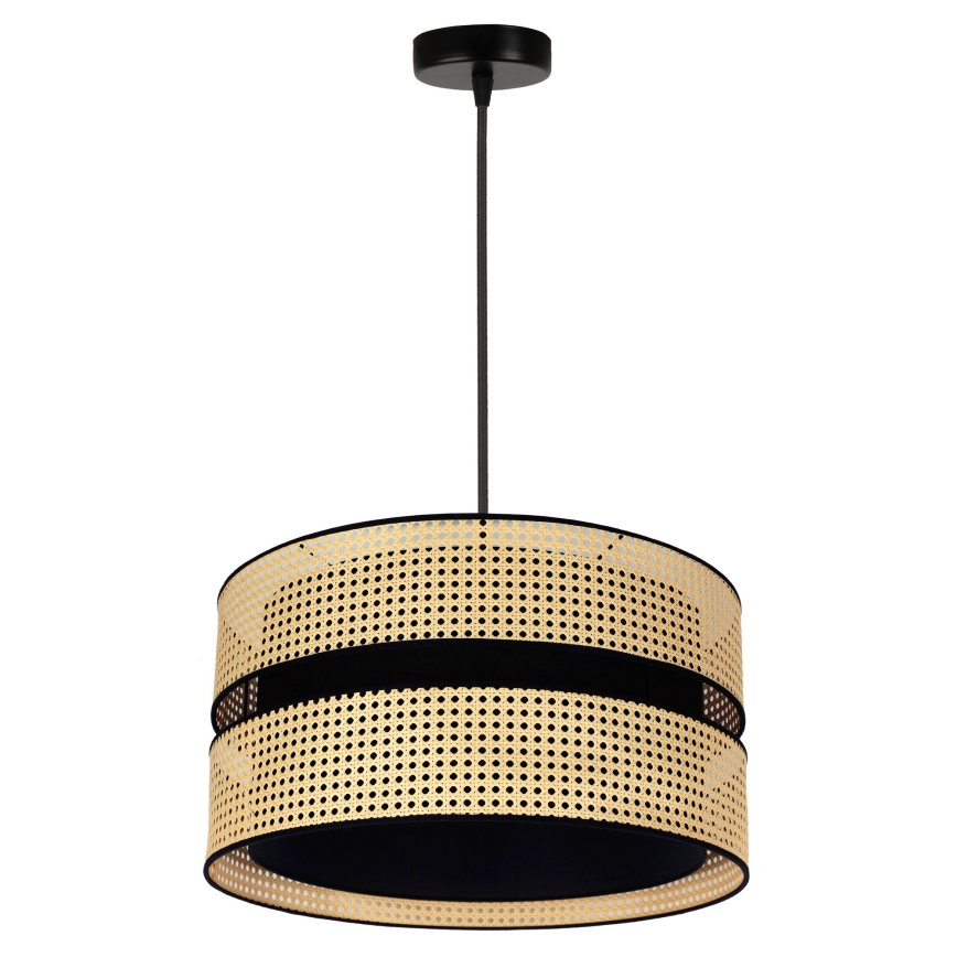 Duolla - Chandelier on a string DUO 1xE27/15W/230V d. 40 cm rattan/black