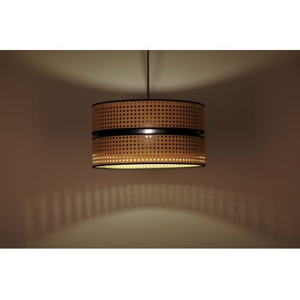 Duolla - Chandelier on a string DUO 1xE27/15W/230V d. 40 cm rattan/black