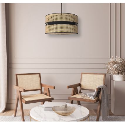 Duolla - Chandelier on a string DUO 1xE27/15W/230V d. 40 cm rattan/black