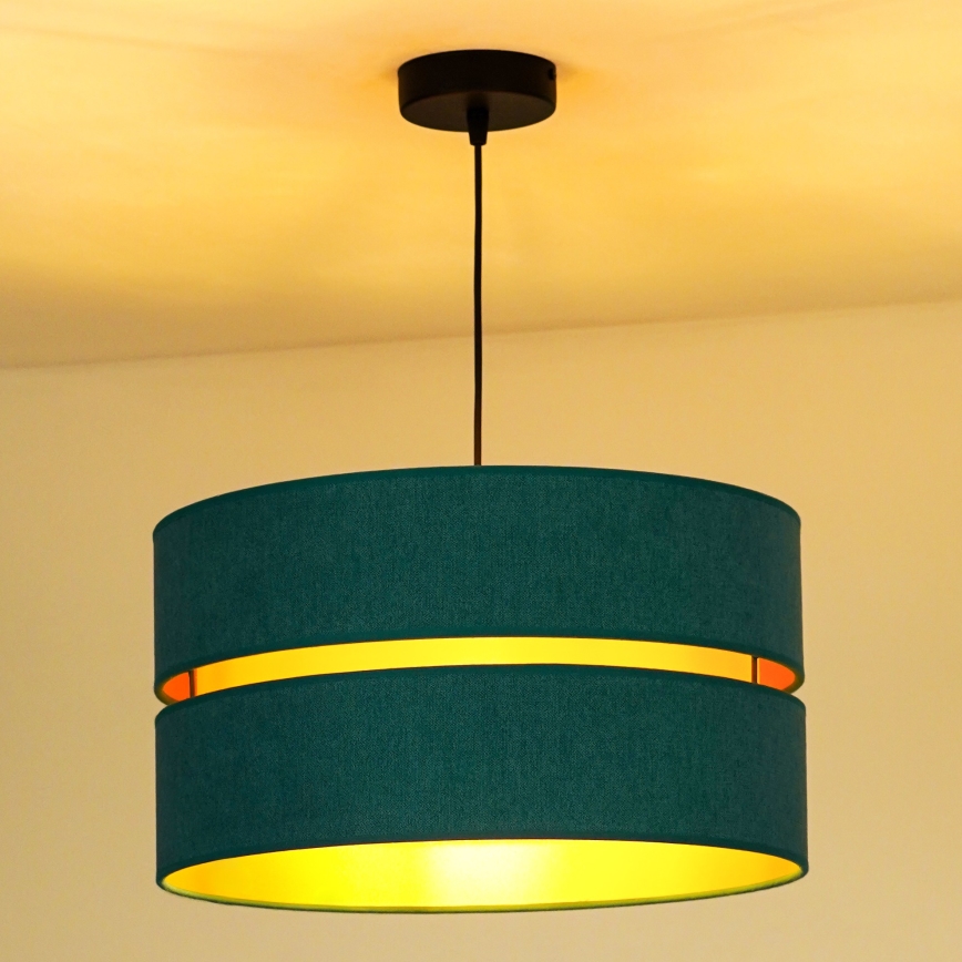 Duolla - Chandelier on a string DUO 1xE27/15W/230V d. 40 cm turquoise/gold