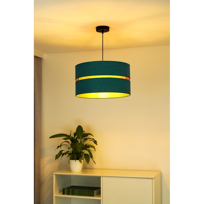 Duolla - Chandelier on a string DUO 1xE27/15W/230V d. 40 cm turquoise/gold