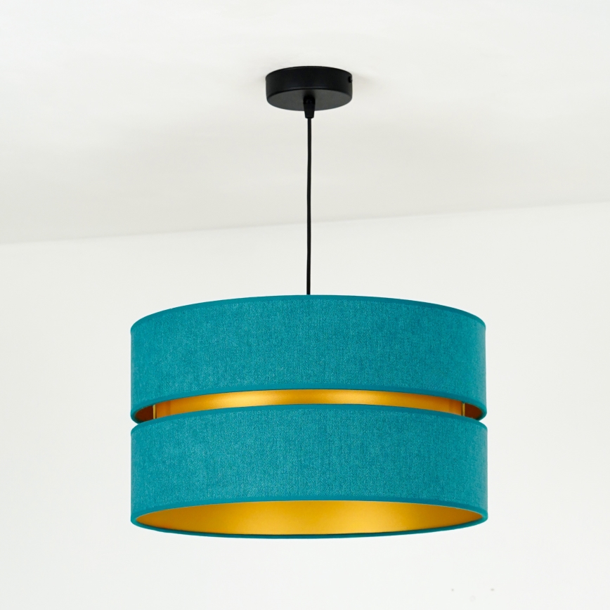 Duolla - Chandelier on a string DUO 1xE27/15W/230V d. 40 cm turquoise/gold